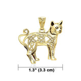 Celtic Cat Solid Gold Pendant GPD5737 - Jewelry