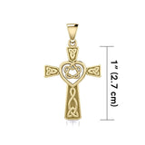 Celtic Cross with Heart Solid Gold Pendant GPD5808 - Jewelry