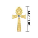 Celtic Ankh Tree of Life 14 K Solid Gold Pendant with Gem GPD5813 - Jewelry