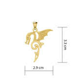 Flying Dragon with Triquetra Solid Gold Pendant GPD5822 - Jewelry