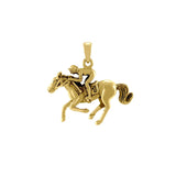 Horse racing Solid Gold Pendant GPD5824 - Jewelry
