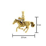 Horse racing Solid Gold Pendant GPD5824 - Jewelry
