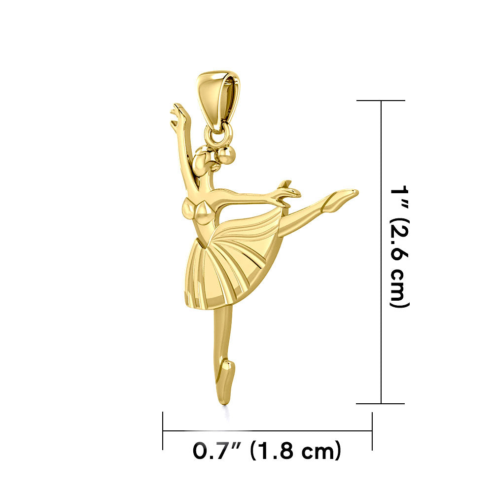Ballet Pose Solid Gold Pendant GPD5826