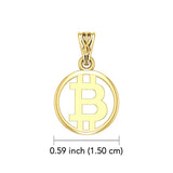 Bitcoin 14K Yellow Gold Small Pendant GPD5863 - Jewelry
