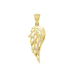 Guardian Angel Celtic Wing 14K Solid Gold Pendant GPD5912