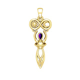 Celtic Goddess of Infinite Universe Solid Gold Pendant GPD5931