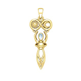 Celtic Goddess of Infinite Universe Solid Gold Pendant GPD5931 - Jewelry