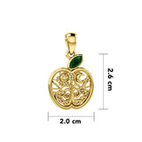 Celtic Spiritual Fruit Apple with Tree of Life 14K Solid Gold Pendant with Gemstone GPD5986