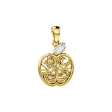 Celtic Spiritual Fruit Apple with Tree of Life 14K Solid Gold Pendant with Gemstone GPD5986 - Jewelry
