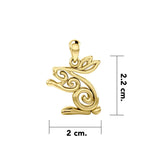 Solid Gold Celtic Rabbit Pendant GPD6037