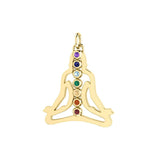 Harmonize Your Energy: Solid Gold Chakra Gemstone Silhouette Pendant | Embrace Balance and Inner Alignment GPD854