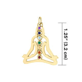 Harmonize Your Energy: Solid Gold Chakra Gemstone Silhouette Pendant | Embrace Balance and Inner Alignment GPD854 - Jewelry
