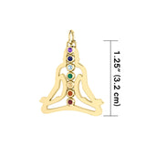 Harmonize Your Energy: Solid Gold Chakra Gemstone Silhouette Pendant | Embrace Balance and Inner Alignment GPD854