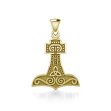 Unleash Your Inner Strength: Thor's Hammer Solid Gold Pendant - GPD864 | Embrace the Power of the Mighty Norse God