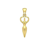 Embrace the Divine Feminine: Nile River Goddess Solid Gold Pendant - GPD982 | Awaken the Power of the Sacred Feminine