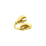 Lobster Claw Silver Wrap Solid Gold Ring GRI1416 - Jewelry