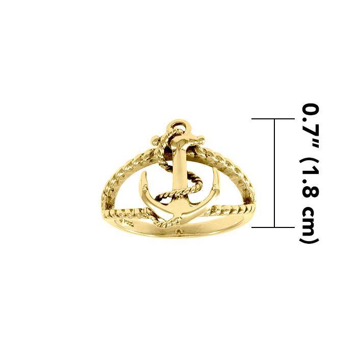 Anchor Solid Gold Ring GRI1461 - Jewelry