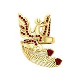 Mythical Phoenix Arise 14 K Solid Gold Ring with Gemstone GRI1741