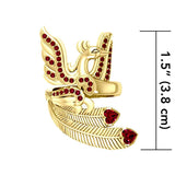 Mythical Phoenix Arise 14 K Solid Gold Ring with Gemstone GRI1741 - Jewelry