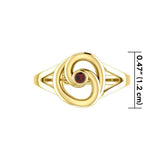 Organic Droplet 14 K Solid Gold Contemporary Ring with Gemstone GRI1906 - Jewelry
