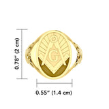 Masonic Solid Gold Signet Men Ring GRI1970