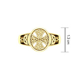 Celtic Cross 14 K Solid Gold Ring GRI2292 - Jewelry