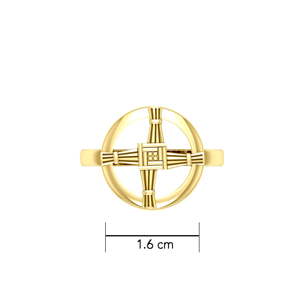 Saint Brigids Cross 14K Gold Ring GRI2293