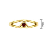 Celtic Trinity Knot 14 K Solid Gold Ring With Heart Gemstone GRI2309