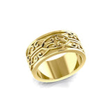 Modern Celtic Solid Gold Ring GRI670 - Jewelry