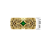 Modern Celtic Solid Gold Gemstone Ring GRI671