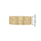 We are connected as one ~ 14K Yellow Gold Celtic Knotwork Spinner Ring GRI767