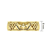 Celtic Claddagh 14K Yellow Gold Spinner Ring GRI768 - Jewelry