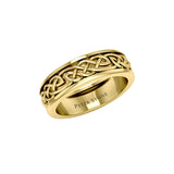 14 K Solid Gold Celtic Spinner Band Ring