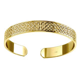 Celtic Knotwork Sterling Solid Gold Cuff Bracelet GTBG059