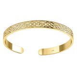 Celtic Knotwork 14 K Solid Gold Bangle Cuff Bracelet GTBG061