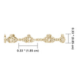 Celtic Trinity Claddagh Solid Gold Link Bracelet GTBG368 - Jewelry