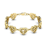 Celtic Knotwork and Hearts 14 Karat Solid Gold Bracelet GTBG737