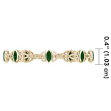Solid Gold Celtic Trinity Knot with Gemstone Link Bracelet GTBG740 - Jewelry