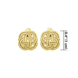 Celtic Knotwork Solid Gold Post Earrings GTE1038 - Jewelry