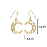 An inspirational guidance of the Crescent Moon ~ Sterling Solid Gold Dangle Earrings Jewelry GTE2007 - Jewelry
