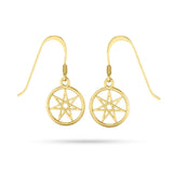 Elven Pentacle Gold Dangle Earrings GTE2807