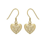 Eternal Heart Celtic Knots Solid Gold Earrings GTE2935