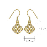 Celtic Knotwork Solid Gold Earrings GTE462 - Jewelry