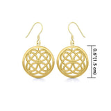Celtic Knotwork Solid Gold Earrings GTE589 - Jewelry