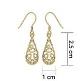 Celtic Knotwork Solid Gold Earrings GTE682 - Jewelry