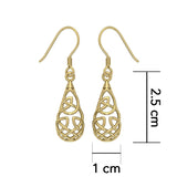 Celtic Knotwork Solid Gold Earrings GTE682