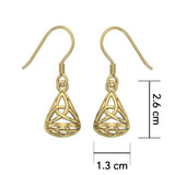 Celtic Knotwork Solid Gold Triquetra Filigree Earrings GTE683 - Jewelry