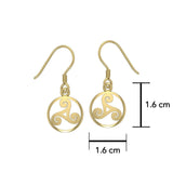 Celtic Threefold Solid Gold Earrings GTE854 - Jewelry
