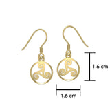 Celtic Threefold Solid Gold Earrings GTE854