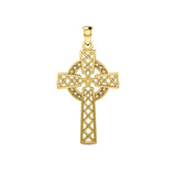 Modern Celtic Cross 14K Yellow Gold Pendant GTP1031